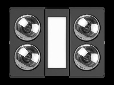 Modura AllLux4 - 4 Heat 3 in 1 Bathroom Heater Exhaust Fan with 16W Tricolour Panel Light