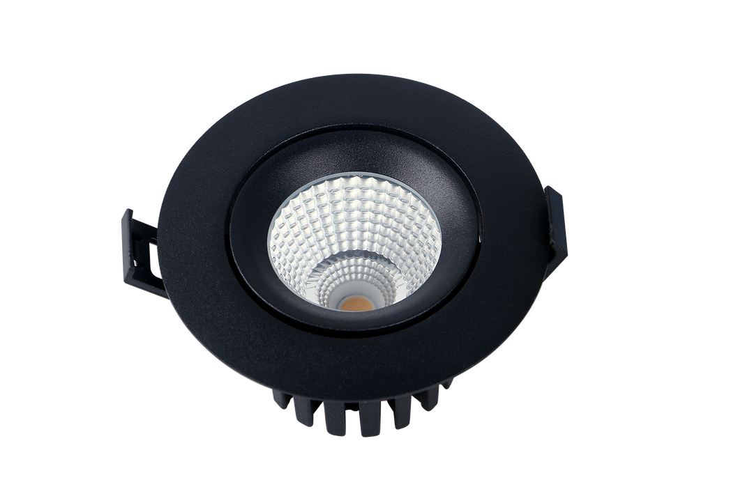 3A 10W LED COB Gimble Dimmable Downlight Recessed Black