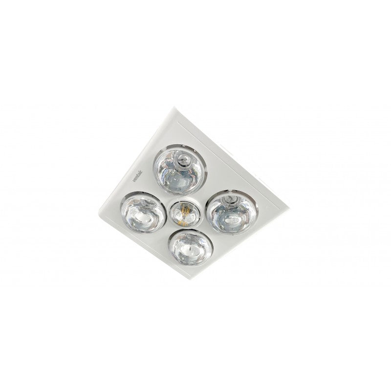 Ventair Klein 4 Budget 2 Light 3 in 1 Bathroom Heat Exhaust - side duct - R80 6W Incandescent Globe