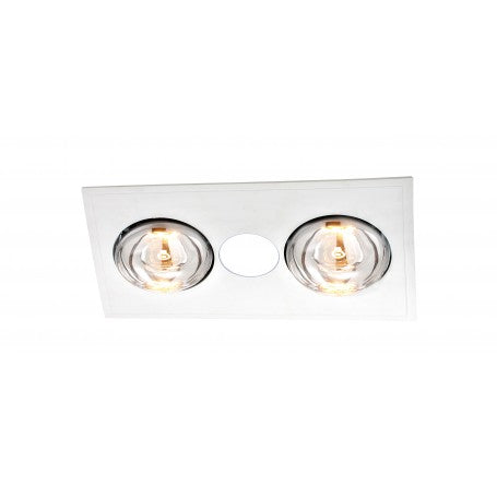 Ventair MYKA 2 - Slimline 3 in 1 with 2 x 275w Infrared Heat Lamps, 10W LED Downlight and side ducted exhaust
