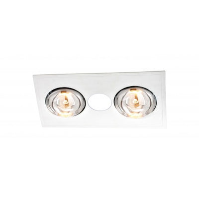 Ventair MYKA 2 - Slimline 3 in 1 with 2 x 275w Infrared Heat Lamps, 10W LED Downlight and side ducted exhaust