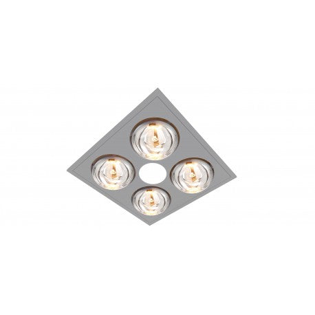 Ventair MYKA 2 - Slimline 3 in 1 with 4 x 275w Infrared Heat Lamps, 10W LED Downlight and side ducted exhaust